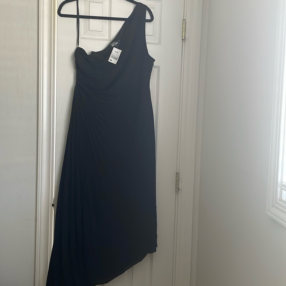 Nicole Miller size 16 one shoulder pleated dress.